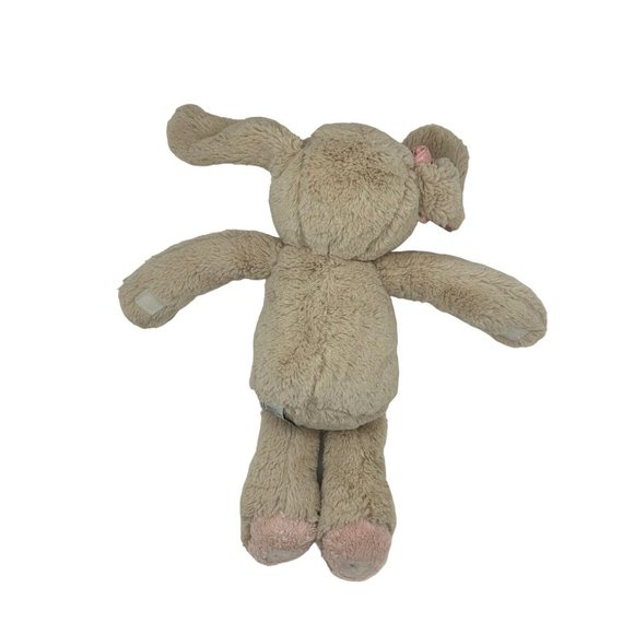 b. Boutique By Evergreen 10" Cuddly Rabbit Metallic Pink Ears Beige No Blanket - Picture 6 of 9